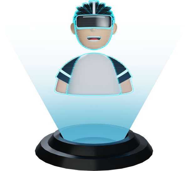 Hologram Man 3d icon illustration